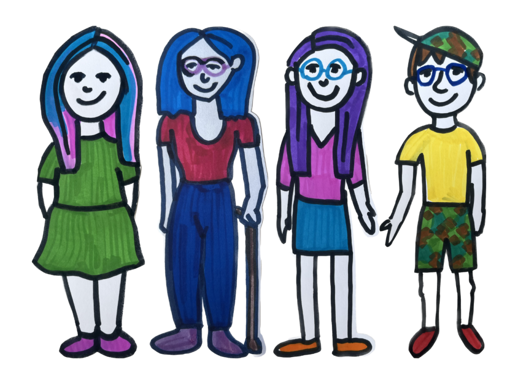 character are of the current talk it up group memebers